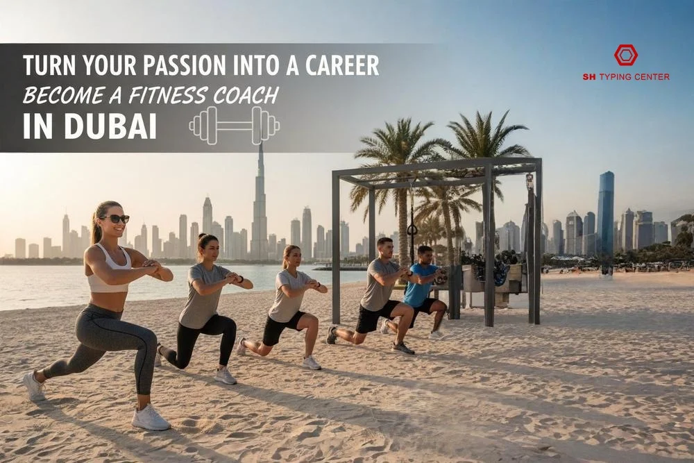Fitness coach training students on dubai beach