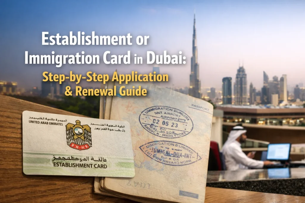 Establishment or Immigration Card in Dubai