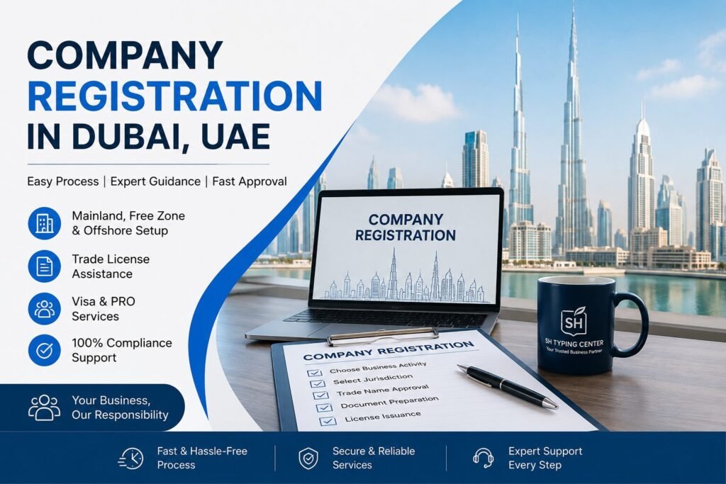 Company registration services in Dubai UAE for business setup and trade license assistance